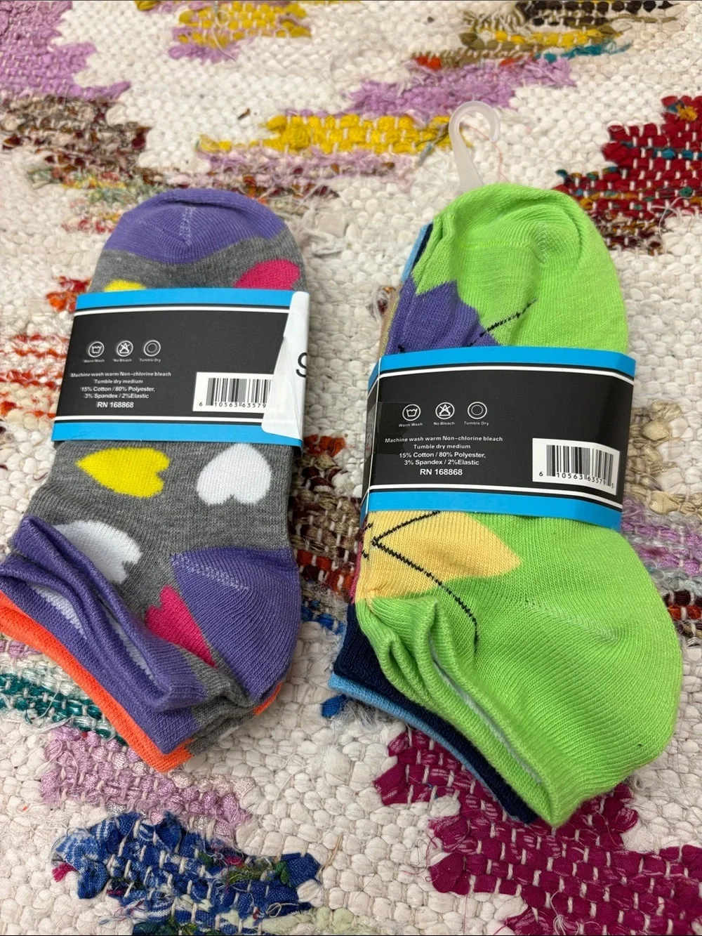 Kids Low-Cut Star & Geometric Socks - Blue, Black